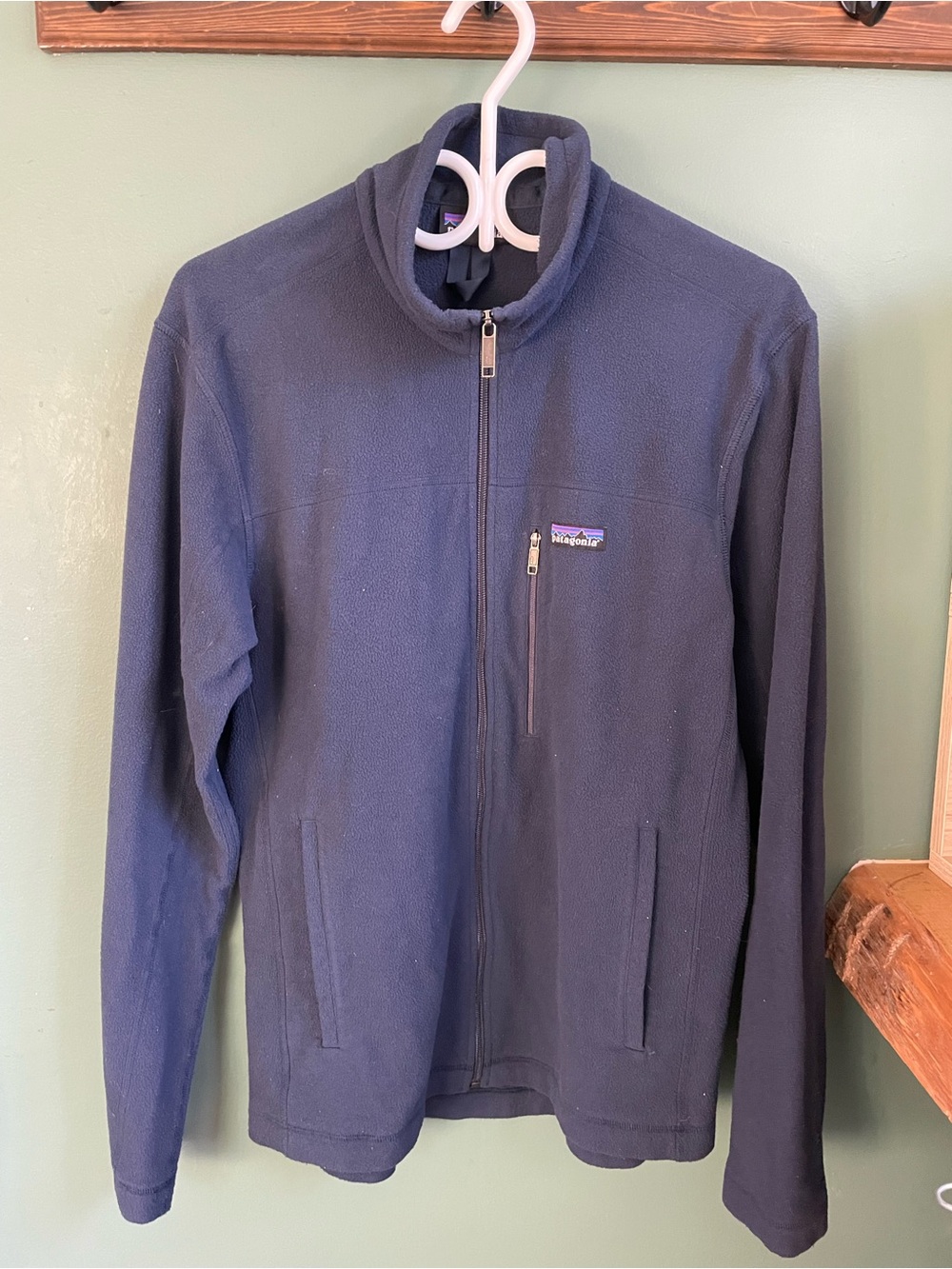 Patagonia Navy Full-Zip Fleece Jacket with Chest Pocket